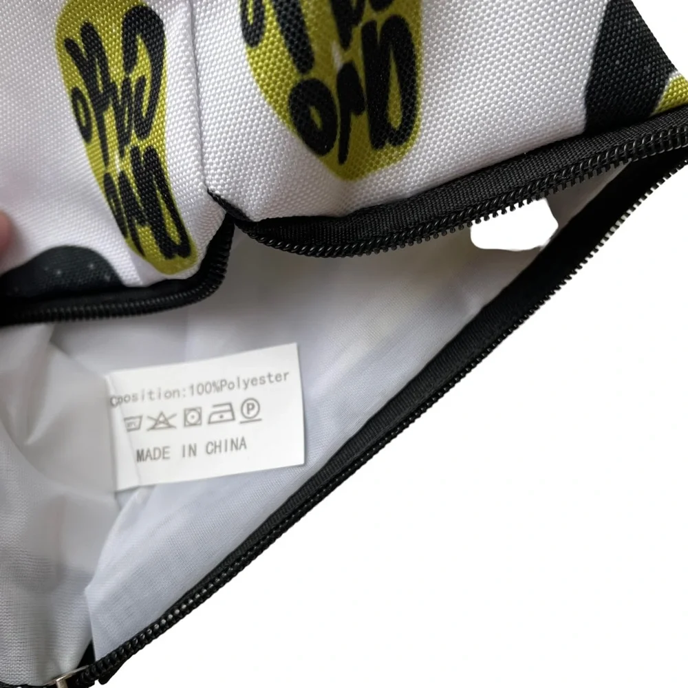Cosmetics Makeup Bag Pouch White with Avocado Pattern 8.25